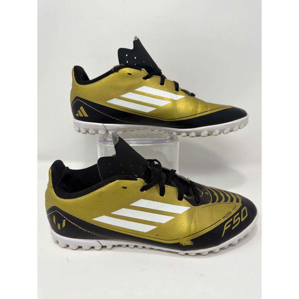 Adidas Messi F50 Gold Black Turf Soccer Cleats Men US‎ 6 UK 5.5
